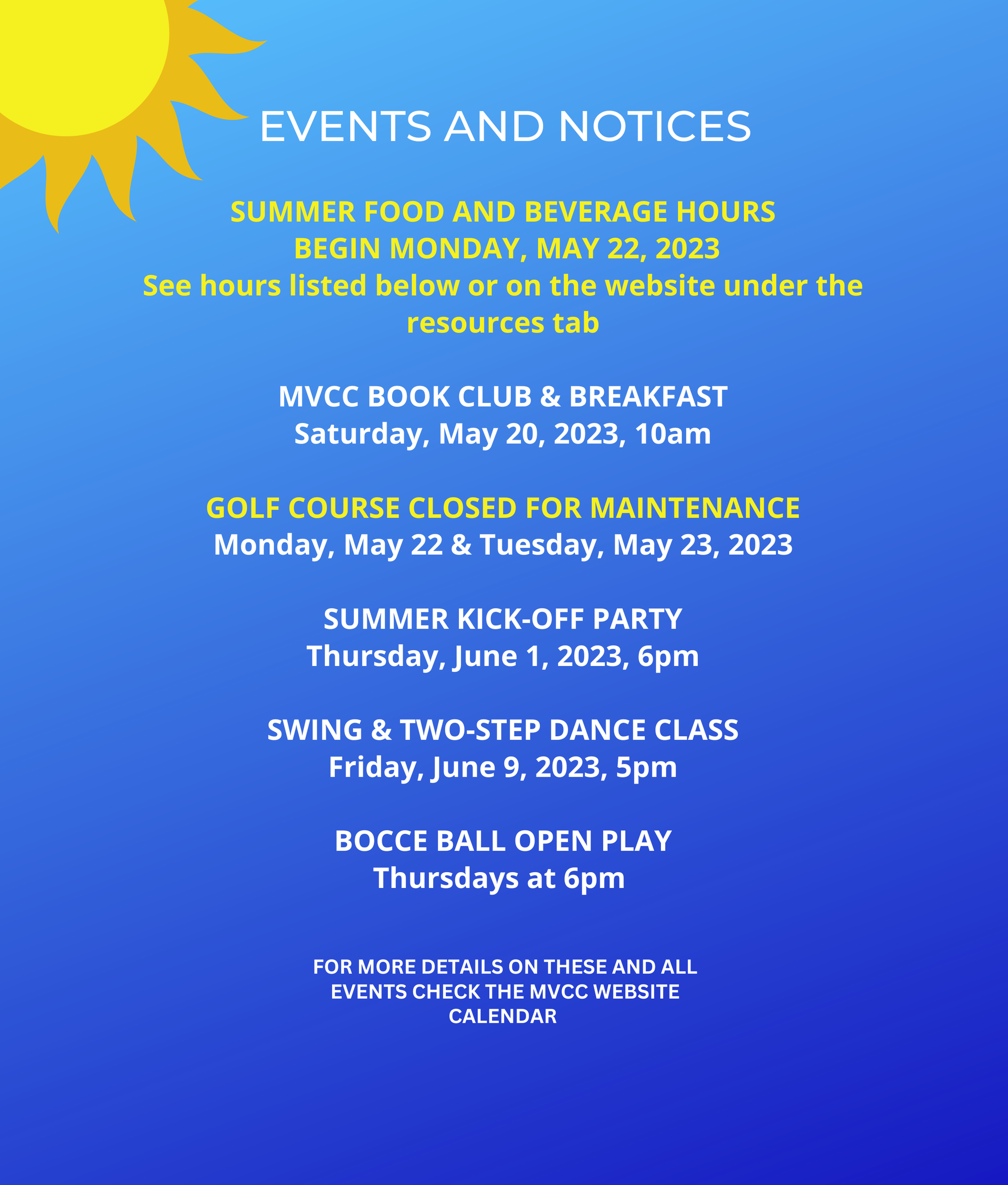 Weekly events and notices 5 19 23